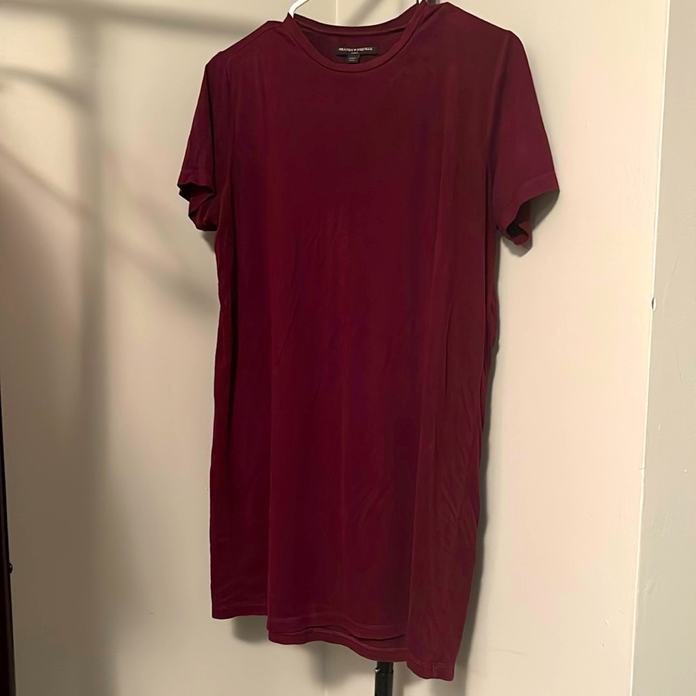 Brandy Melville 💗 Burgundy T-shirt Velour Dress